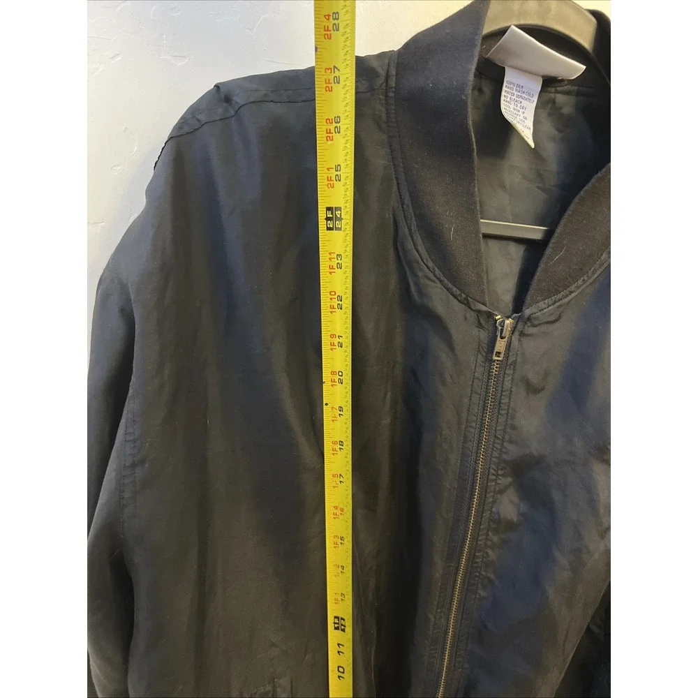 Men's Vintage 100% Silk Loony Tunes Black Lightweight Jacket Size Large 1994